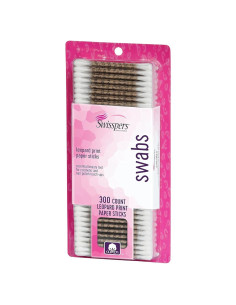 Hisopos de Papel Swisspers Leopard - 300 Unidades - Algodón Suave