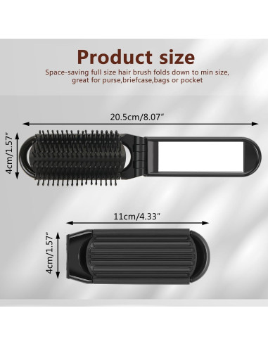 Set de 3 Cepillos de Pelo Plegables TOSAMZOO con Espejo