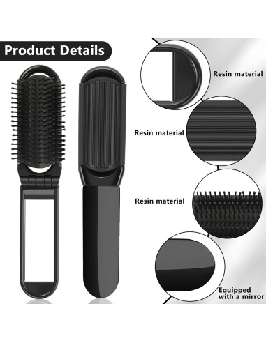 Set de 3 Cepillos de Pelo Plegables TOSAMZOO con Espejo