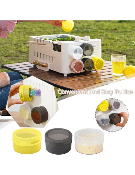 Latas Magnéticas para Especias SHAPERME 4 Piezas Amarillo