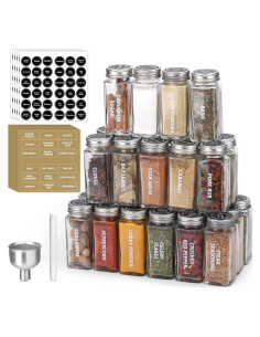 Juego de 28 Tarros de Especias de Vidrio Antimbee 3.5 oz