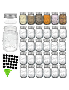 Set de 30 Tarros de Especias de Vidrio Coloch 118ml con Tapa Hermética