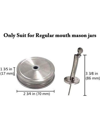 Set de 6 tapas para frascos Mason L7HWDP - Infusiones y germinación