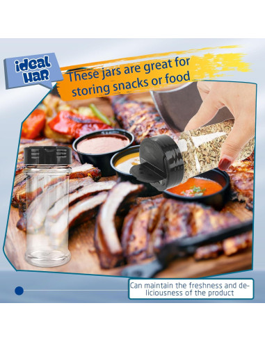 30 Tarros de Especias de Plástico Conagel 200 ml con Tapa Dosificadora