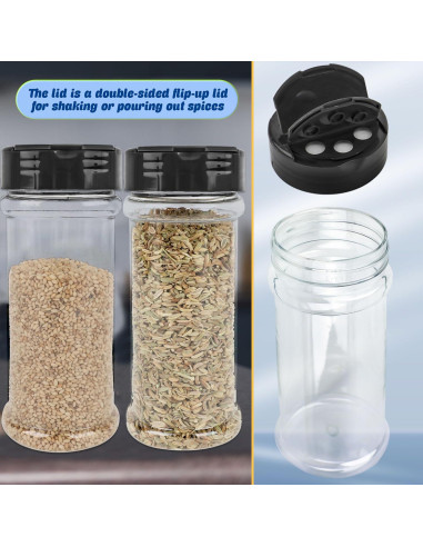 30 Tarros de Especias de Plástico Conagel 200 ml con Tapa Dosificadora