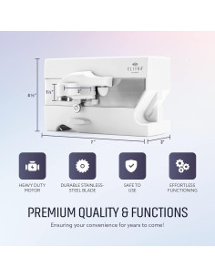 Abrelatas eléctrico 3 en 1 ELITRA HOME bajo gabinete blanco 2