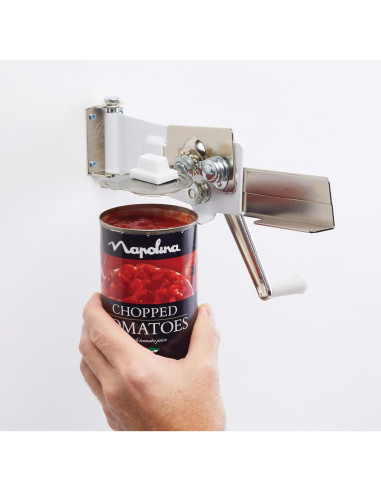 Abridor de Latas Montado en Pared Swing-A-Way KC609WH - Metal, 17.5x8x7cm, Plata