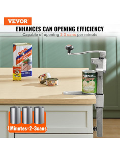 Abrelatas Manual VEVOR 30 cm Ajustable para Latas Grandes 2