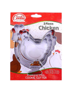 Juego de Cortadores de Galletas Pollo Sweet Cookie Crumbs 3 Pzas