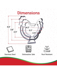 Juego de Cortadores de Galletas Pollo Sweet Cookie Crumbs 3 Pzas 2