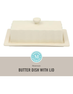 Plato de Mantequilla Cerámica Martha Stewart 20.6x11.2cm 2