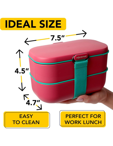 Caja Bento Aislada Hmtmat 1.33L con Palillos Reutilizables