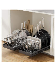 Organizador de Tapa de Olla SUNZOS con 8 Divisores Ajustables