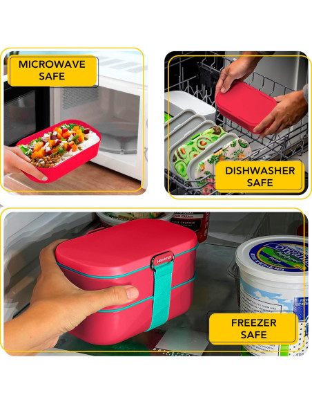 Caja Bento Aislada Hmtmat 1.33L con Palillos Reutilizables