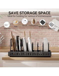 Organizador de Tapa de Olla SUNZOS con 8 Divisores Ajustables 2