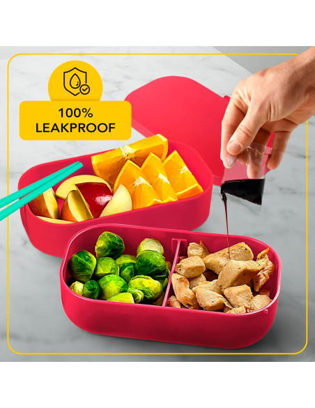 Caja Bento Aislada Hmtmat 1.33L con Palillos Reutilizables