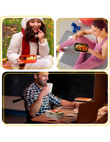 Caja Bento Aislada Hmtmat 1.33L con Palillos Reutilizables