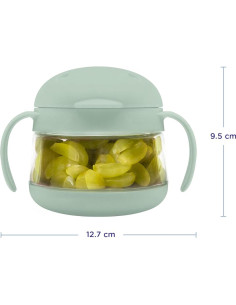 Contenedor de Snacks Ubbi Tweat Antivuelco Salvia y Azul 2