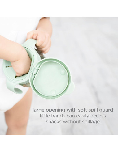 Contenedor de Snacks Ubbi Tweat Antivuelco Salvia y Azul