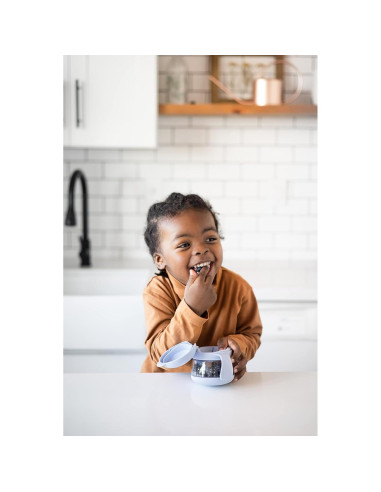 Contenedor de Snacks Ubbi Tweat Antivuelco Salvia y Azul