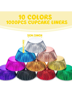 1000 Forros de Cupcake de Aluminio Vesici 5 cm Colorido 2