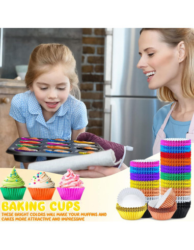 1000 Forros de Cupcake de Aluminio Vesici 5 cm Colorido