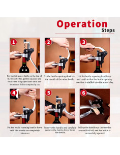 Sacacorchos de Conejo Plateado DEMARRE con Accesorios de Vino 2