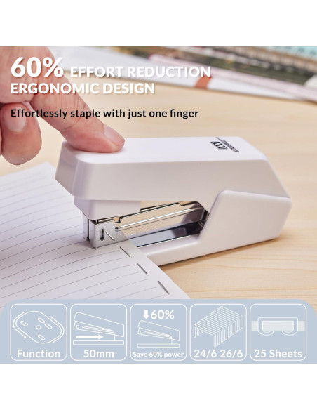 Engrapadora NEEWAY 4 en 1 Sin Esfuerzo 25 Hojas Blanca