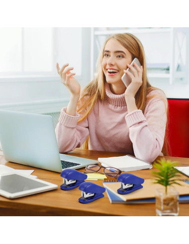 9 Mini Grapadoras Cabaubl con 4320 Grapas Estándar - Azul, Blanco, Negro