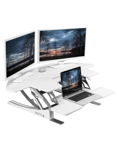Escritorio de Esquina Ajustable VIVO DESK-V000VCW Blanco 109.9 cm
