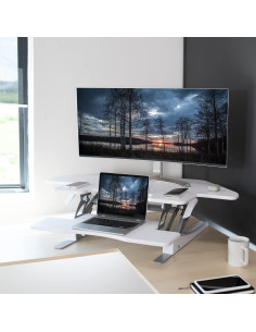 Escritorio de Esquina Ajustable VIVO DESK-V000VCW Blanco 109.9 cm 2