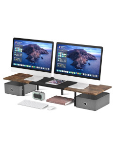 Soporte Doble para Monitores Suptek con Cajones - Ergonomía Ajustable