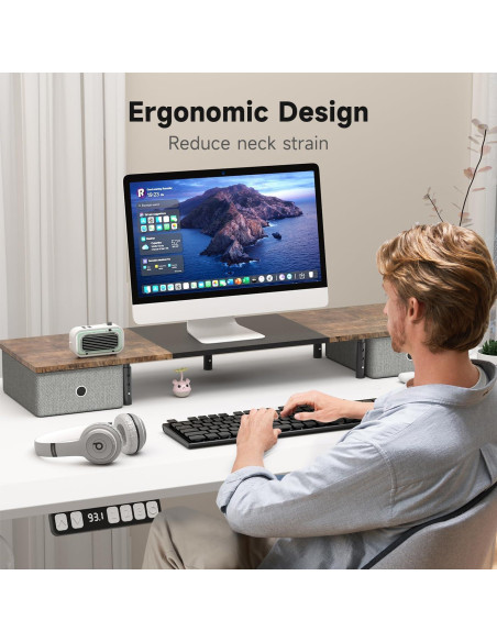 Soporte Doble para Monitores Suptek con Cajones - Ergonomía Ajustable