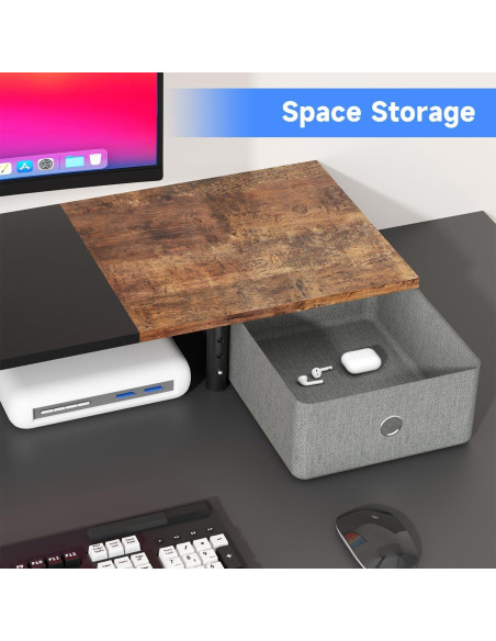 Soporte Doble para Monitores Suptek con Cajones - Ergonomía Ajustable