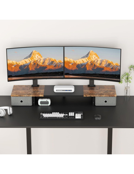 Soporte Doble para Monitores Suptek con Cajones - Ergonomía Ajustable