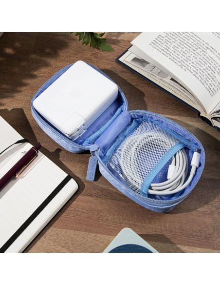 Organizador de Cables Miamica Floral Azul Pequeño 11.4x10.8cm