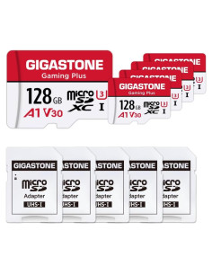 GIGASTONE Tarjeta Micro SD 128GB Gaming Plus 5-Pack UHS-I U3