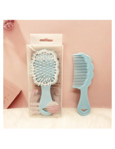 Mini Cepillo de Pelo Húmedo Lyaiwever 2 Piezas Azul