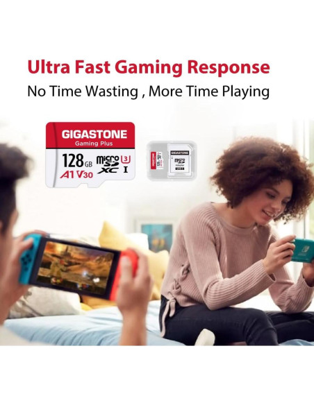 GIGASTONE Tarjeta Micro SD 128GB Gaming Plus 5-Pack UHS-I U3