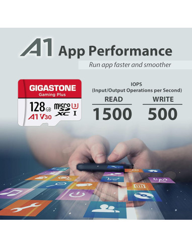 GIGASTONE Tarjeta Micro SD 128GB Gaming Plus 5-Pack UHS-I U3