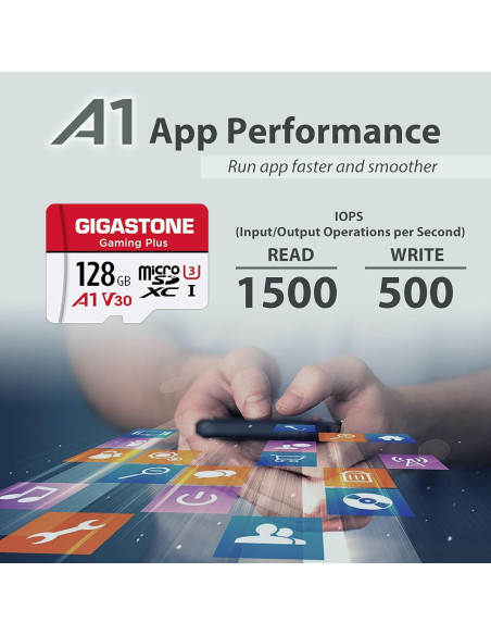 GIGASTONE Tarjeta Micro SD 128GB Gaming Plus 5-Pack UHS-I U3