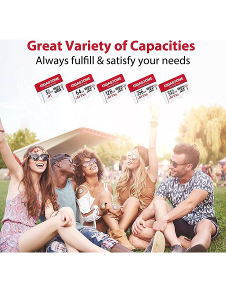 GIGASTONE Tarjeta Micro SD 128GB Gaming Plus 5-Pack UHS-I U3