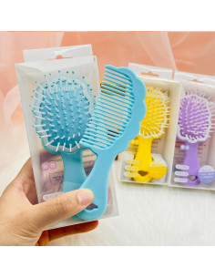 Mini Cepillo de Pelo Húmedo Lyaiwever 2 Piezas Azul 2