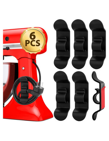 Organizador de Cables Jeymei para Electrodomésticos - 6 Piezas Negro