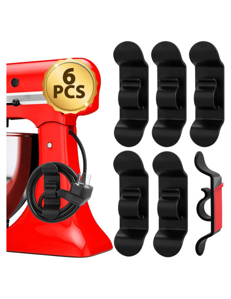 Organizador de Cables Jeymei para Electrodomésticos - 6 Piezas Negro