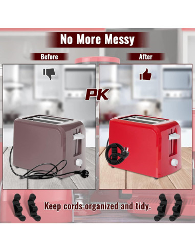 Organizador de Cables Jeymei para Electrodomésticos - 6 Piezas Negro