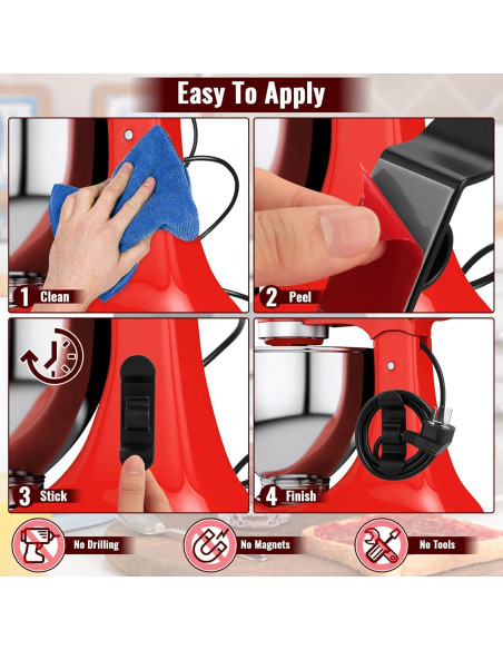 Organizador de Cables Jeymei para Electrodomésticos - 6 Piezas Negro