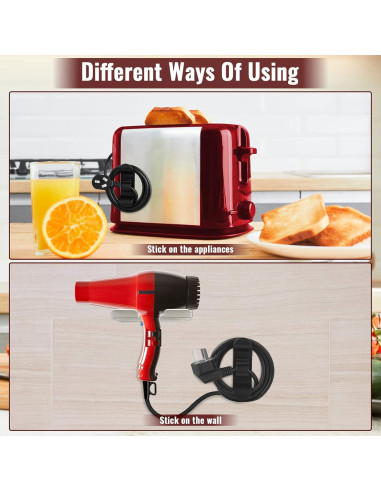 Organizador de Cables Jeymei para Electrodomésticos - 6 Piezas Negro