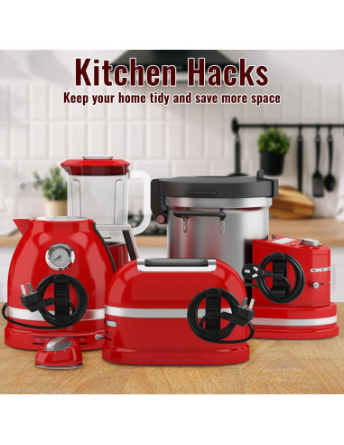 Organizador de Cables Jeymei para Electrodomésticos - 6 Piezas Negro