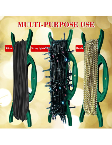 4 Soportes de Almacenamiento de Luces Navidad SUNXIZ Verde